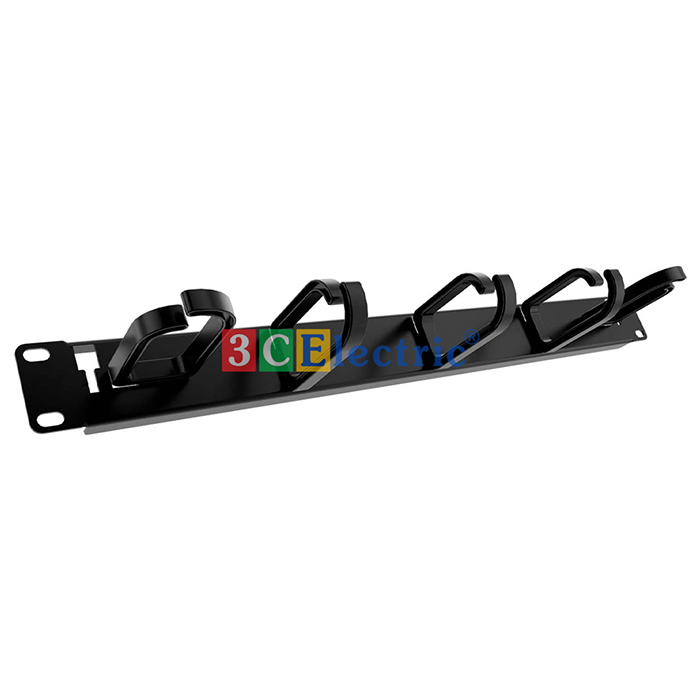 Thanh quản lý cáp ngang dạng tai gài 1U 19 inch