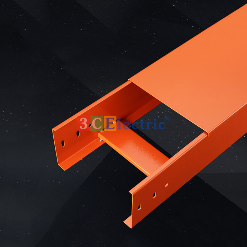 Thang cáp sơn tĩnh điện màu cam 300×100 dày 1.2