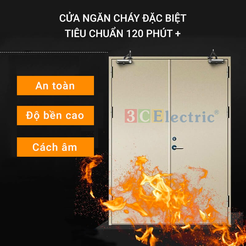 Cửa chống cháy hơn 120 phút 2 cánh