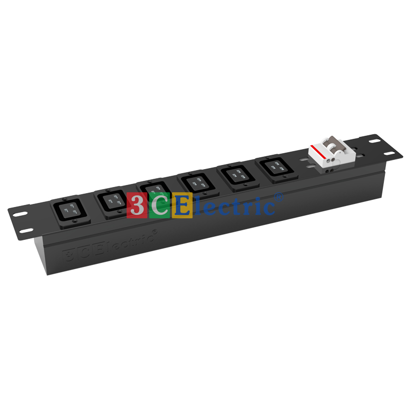 Ổ điện 06 ổ cắm chuẩn C19, Công suất 20A, có MCB