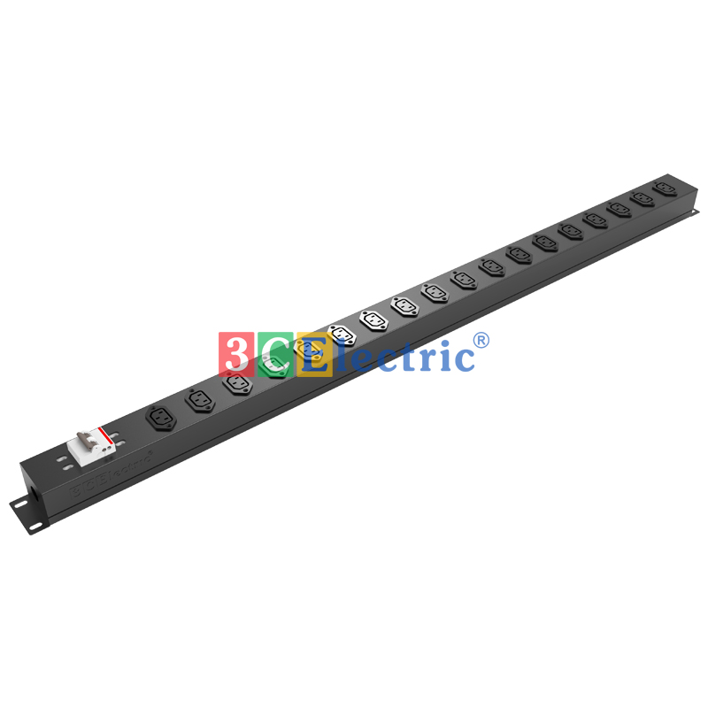 Ổ điện dọc tủ rack 36U, 18 ổ cắm C13 (01 Hàng dọc), có MCB 2P 50A