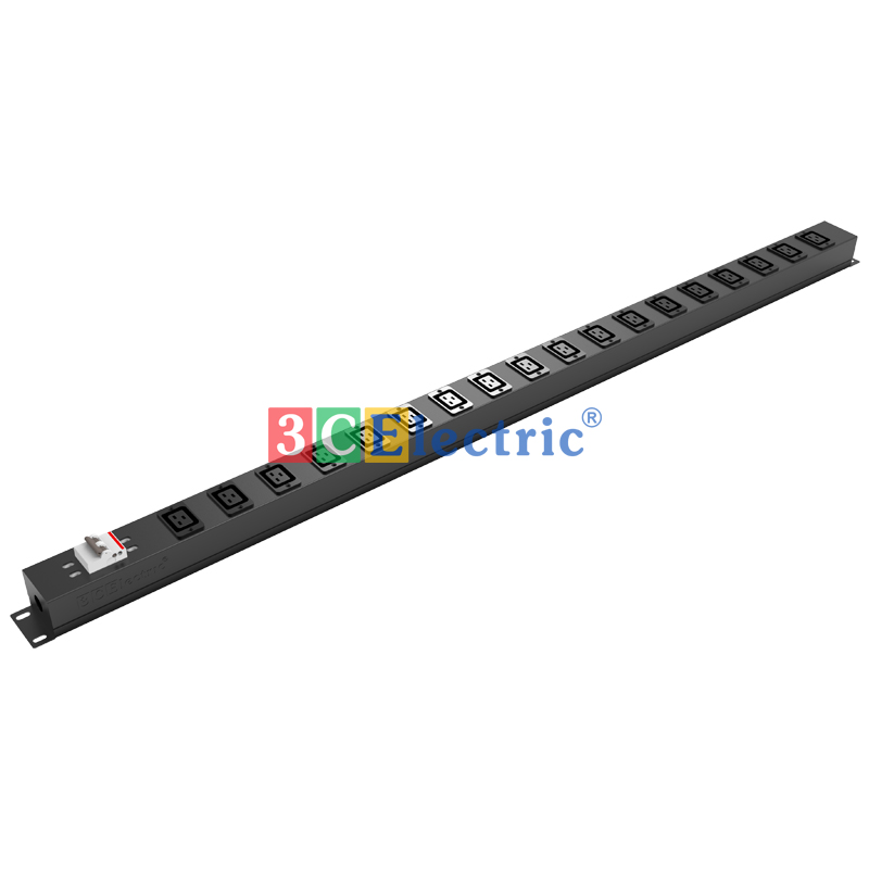Thanh PDU 18 cổng C19, lắp dọc tủ rack 36U, có MCB 2P 50A
