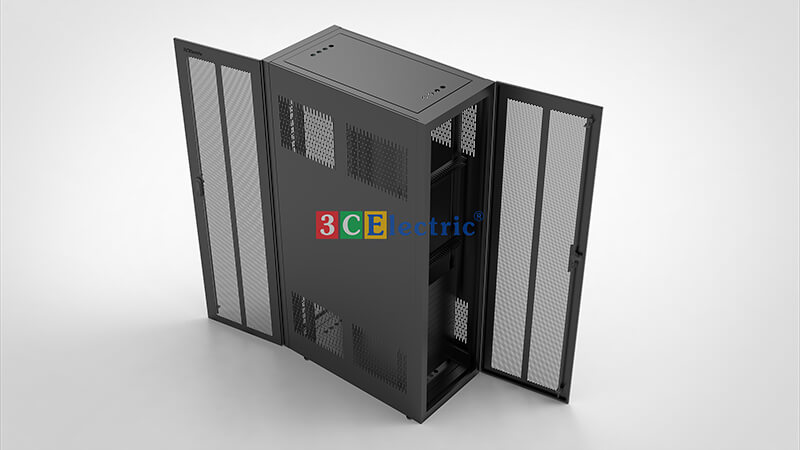 bản vẽ 3D tủ rack cho trung tâm dữ liệu tủ rack 42U D1200 cho trung tâm dữ liệu
