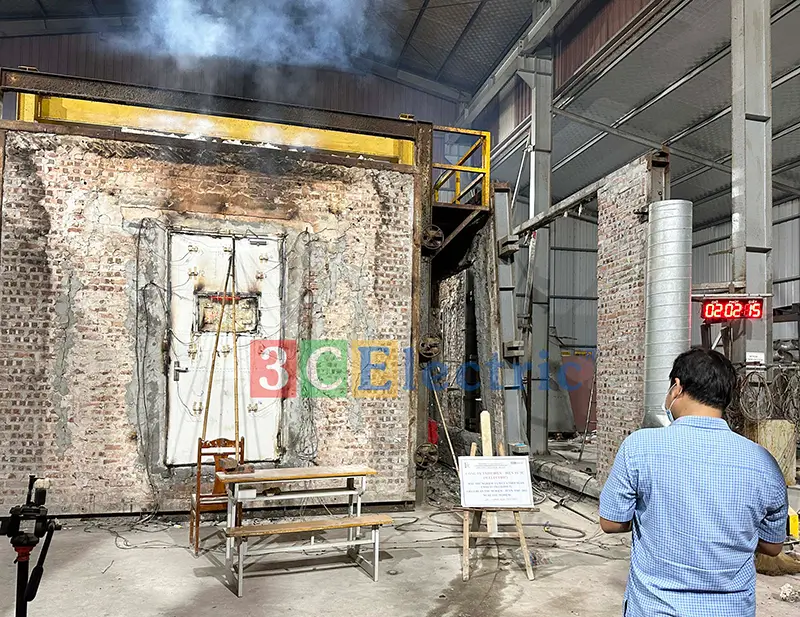 đốt kiểm định cửa chống cháy thành công đốt kiểm định thành công