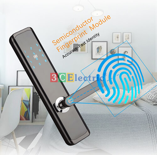 khoá cửa chống cháy có tính năng cảm biến vân tay bán dẫn