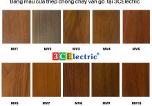 bảng màu sơn cửa thép chống cháy vân gỗ