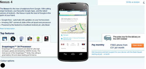 Điện thoại LG Nexus 4 có giá hơn 600 USD