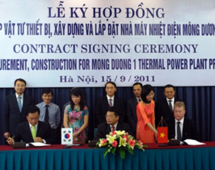 Ký hợp đồng EPC dự án Nhà máy Nhiệt điện Mông Dương 1