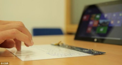 Bàn phím mỏng như tờ giấy, không dây, cảm ứng